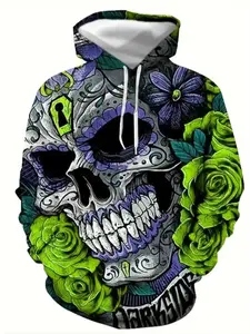 Men's Long Sleeve Casual Knit Hoodie with Drawstring Pocket, Fashion Graphic Animal Cat Print Pullover Sweatshirt, All Seasons Fitted Style Tops, Funny Sweatshirt Hoodie