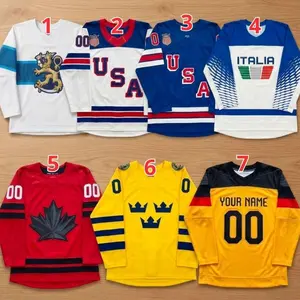 Hockey Jersey USA Italy Germany Italia Canada Team, US Hockey Shield 2026 Replica Print Jersey, Sport Lovers, Gift For Him