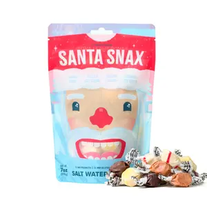 Taffy Shop, Santa Snax Salt Water Taffy 7oz Bag - Gourmet Soft, Sweet & Chewy Candy