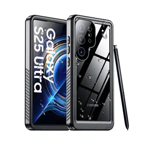 Temdan Designed for Samsung Galaxy S25Ultra/S25/S24Ultra/S24Plus/S24/S23Ultra/S22Ultra Case Waterproof, Built-in Lens & Screen Protector Military Shockproof Dropproof IP68 Underwater Full Body Phone Case-Black (2026)