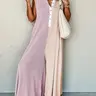 Women's Colorblock Button-Front Knit Jumpsuit, Fashionable Jumpsuit, Chic Fashion Casual Sleeveless Wide-Leg Baggy One-Piece for Daily Wear, Ladies' Oversized Clothes for All Seasons