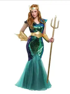 Anime Justice Cos League Aquaman Cosplay Costumes Mera Cosplay Mermaid Queen Dress Halloween