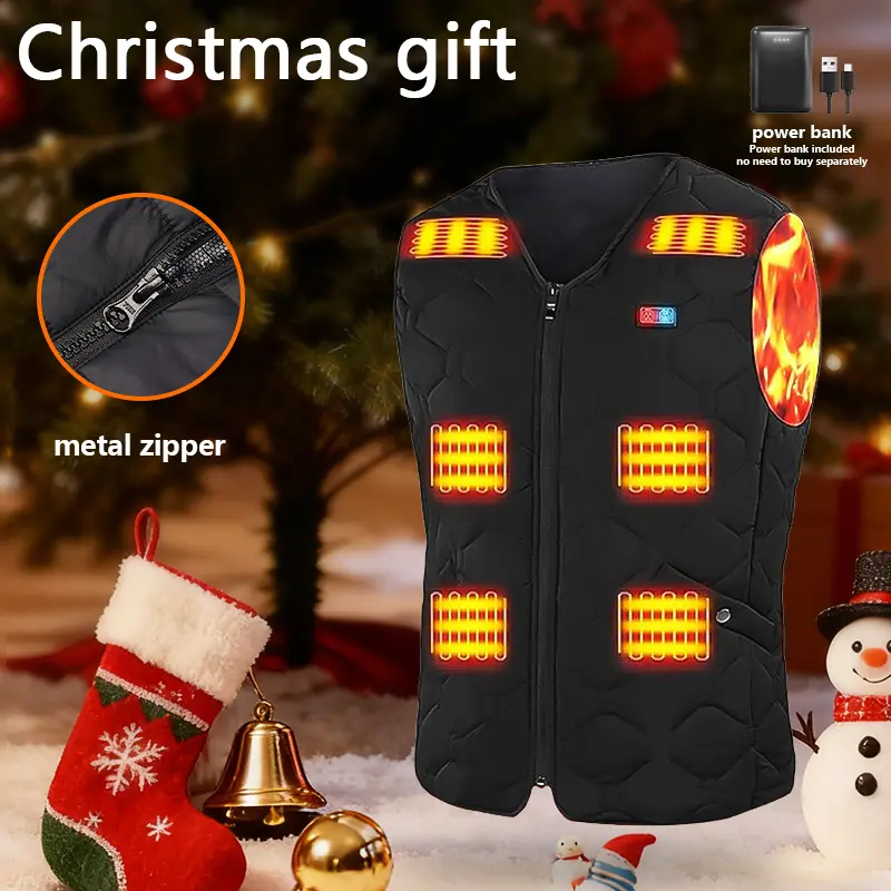 Rrtizan 2026 Unisex Heated Vest - Three-Level Temp Control, Heating Sheets, 10000mAh Battery, Ideal for Winter Sports, Skiing, Hunting, Daily Commute, Valentine's Day, Father's Day, Christmas Gift - Lightweight Heated Jacket
