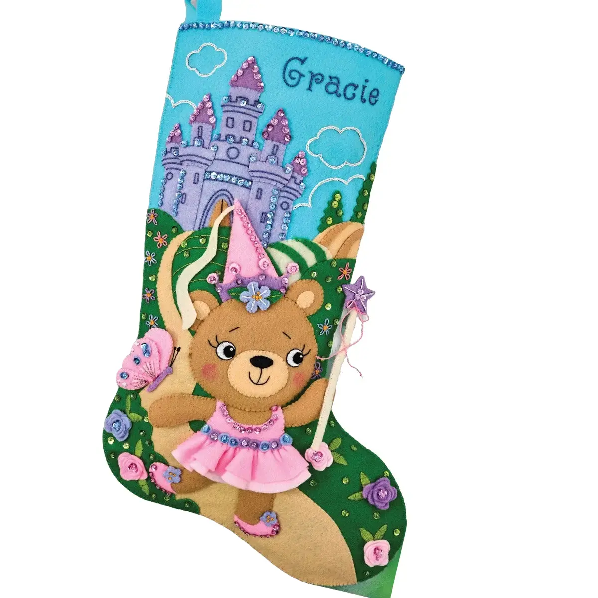 Bucilla Fairyland Princess Christmas Stocking Felt Kit, Seasonal Sewing Supply, Gift for Women - 89840E, Gifts For Women