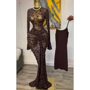 Autumn and winter clothing 2025 Women Long Sleeve Long Dress Fall Evening Birthday Sexy Party Dresses