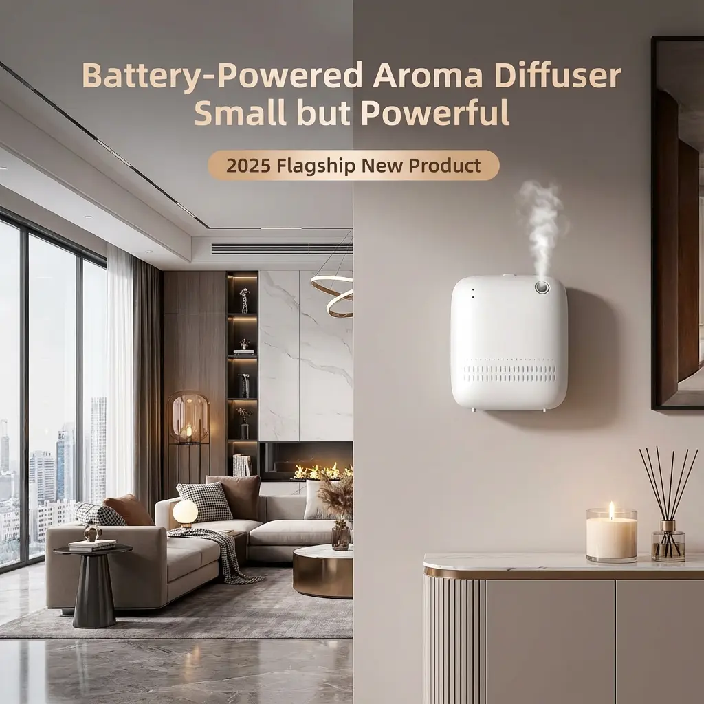 Portable Cordless Compact Small Size Dual Power Battery-Powered Aroma Diffuser, Household Humidifier Home Appliance