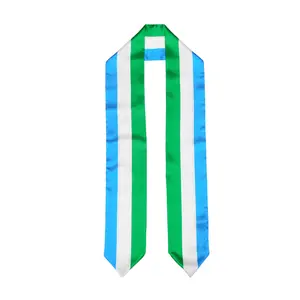 Sierra Leone Flag Graduation Stole, Sash, Scarf, Gift, Students, High Quality, High School, College, Scarves, Adults, Men and Women, Satin