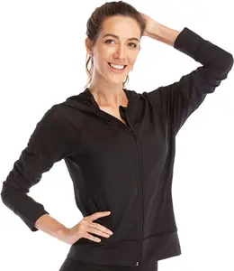 DYZD Women'S Lightweight Full Zip Hoodie Running Track Jacket Athletic Workout Jacket with Hood for Sports Yoga(S)