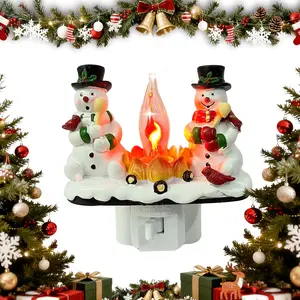 2026 Christmas Eve Light Plug - Wall-insertable decorative snowman flashing night light, for holiday decoration, for indoor use - Holiday flameless candle-type night light plug - Christmas gift for family and friends