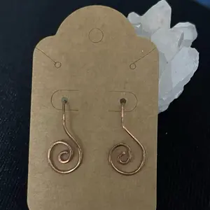 Copper Swirl Earrings Handcrafted Unique Design for Everyday Wear