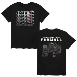 Case IH Farmall Tractor T-Shirt, McCormick Farmall Graphic Tee, Agricultural Tractor Shirt, Gift for Farmers & Tractor Lovers, Black Cotton Crew Neck Tee