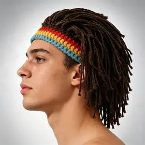 Men's Fashion Dreadlock Cap - Wig-Design Sports & Outdoor Hat, Soft, Unique, Brightly Colored, Stylish, Durable Urban Casual Street Style Accessory