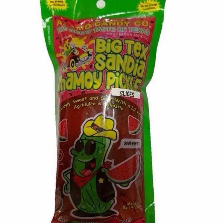 Alamo Big Tex Sandia Chamoy Pickle Sliced Watermelon- Pickled Food Tangy Hot Sweet Chocolate outdoorfun