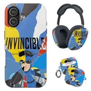 Superhero Comic Phone Case & AirPods Case, Dark Hero Aesthetic Protective Cover for iPhone 17 16 15 14 13 12 11 Pro Max & AirPods Pro/Max, Trendy Tech Accessories