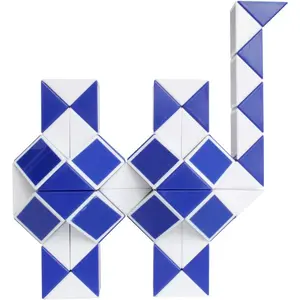 Magic Snake Cube Twist Puzzle 72 Wedges Large Size Twist Fidget Snake Toys Gift Party Favors for Kids Adults Teens Blue