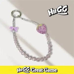 HIIGG Mobile Phone Chain with Pink Strawberry Charm A Wonderful Christmas Gift for Personalization and Creativity