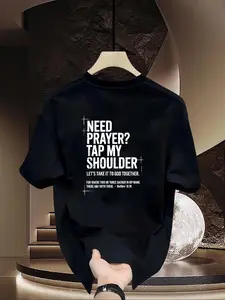 I need prayer, pat me on the shoulder, Bible verse, Christian T-shirt, patterned T-shirt, streetwear