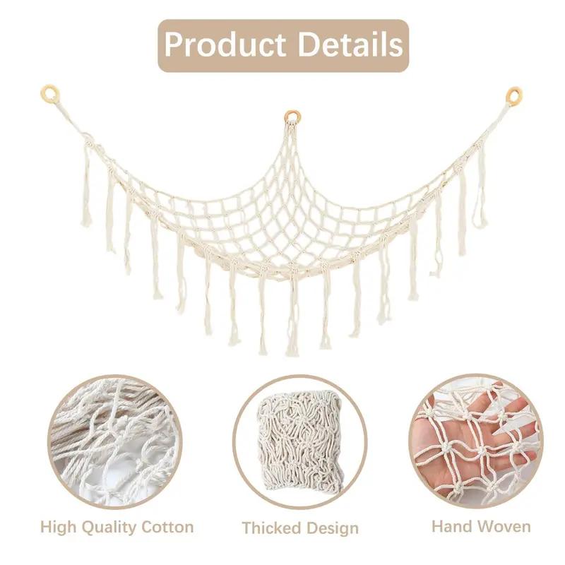 Pink Stuffed Animal Storage Hammock – Large Corner Net for Toys, Cute Plush Organizer for Kids Nursery & Bedroom, Wall Home Decor