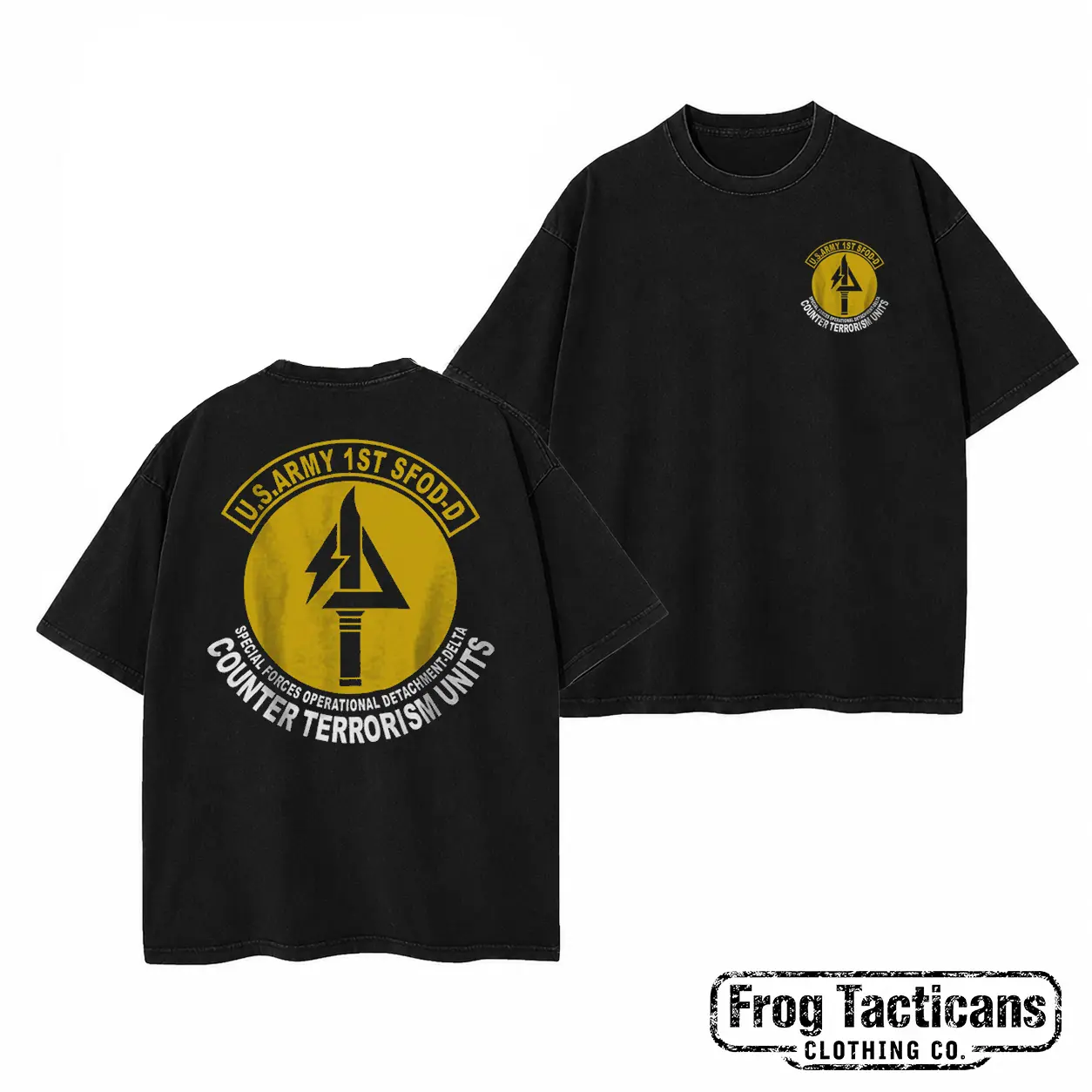 US Army 1st SFOD D T-Shirt Special Forces Operational Detachment Delta Retro Tactical Emblem Graphic Tee