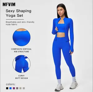 MFVIM Women’s Seamless Yoga Set – Tapered Back Design, Tight Fitness Wear, High-Stretch Running Workout Set, Sports Wear, Stretchy Suit Set