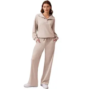 Women's two-piece sports suit, long sleeved half zip cardigan, sports shirt, sports pants, comfortable to wear, multiple colors and sizes. This product is relatively thin and larger in sizeRAIMENTRY