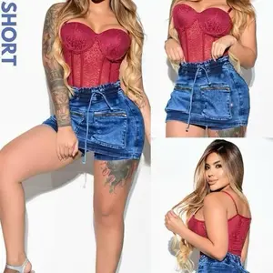 Colombian Women's Short Skirt - Denim Material, Casual Style, Perfect for Everyday Wear, Comfortable and Stylish Design