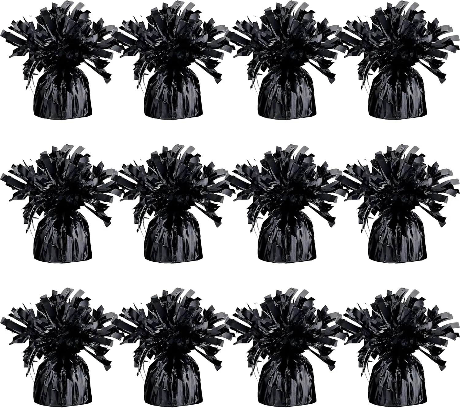 Black Balloon Weights, Heavy Balloon Weight Pack of 12 Metallic Foil Weights for Balloons, Birthday Party & Wedding Table Centerpiece Ballon Weight 4.8 DIY Ballon Weights for Helium Balloons