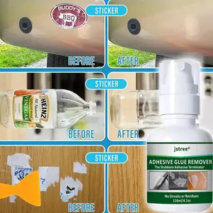 Jstree Powerful Adhesive Remover, Removes Unwanted Stickers & Double-Sided Tape Residue, 120ML Cleaning Solution, Effective De-Glue Agent