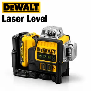 DEWALT DW089 Cordless 12V Green Beam Laser Level Tool Featuring Triple 360° Laser Plane Self-Leveling IP54 Rating For Cabinet Mounting Flooring Paving Home Renovation And Interior Remodeling Supplied With Complete 2Ah Battery And Standard Charging Kit