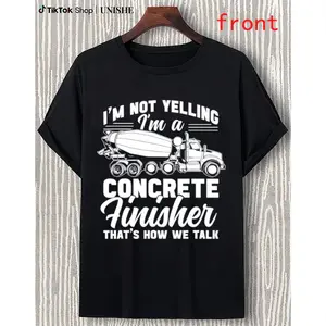Unisex Cotton Concrete Finisher Tee – Funny Construction Work Shirt