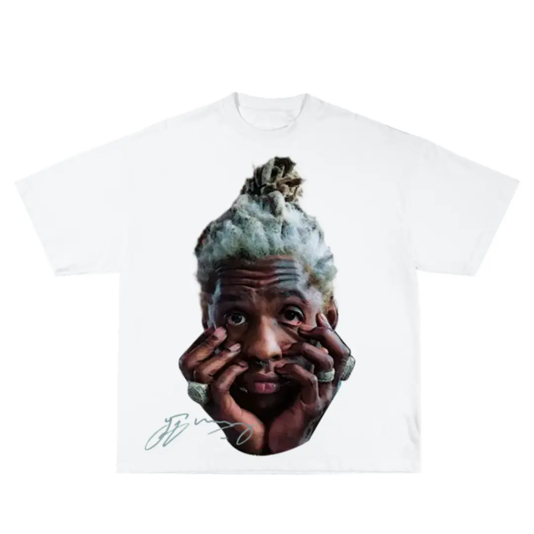 Abstract Distorted Face Print Casual Tee, Y2K Retro Abstract Human Graphic Soft Cotton Short Sleeve Unisex Gift