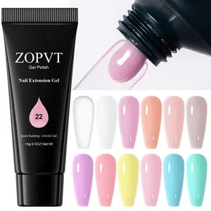 Zopvt Nail Extension Gel, Acrygel, 15g, Transparent Color, Nude, Blue, Easy-To-Use Salon Nail Art Supplies