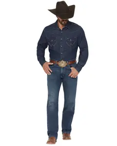 Wrangler Men's 20X Dark Wash Relaxed Fit Straight Stretch Denim Jeans - 112367615