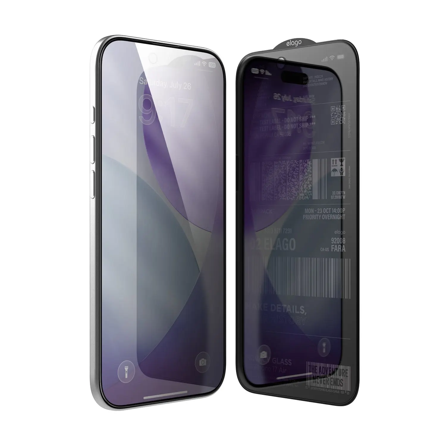 elago Privacy Glass+ Screen Protector for iPhone Air, Compatible with Smartphone, Handheld Cellphone Devices, Ideal for Landscape Viewing