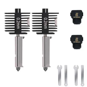 2 count A1 Mini Upgrade Hotend Kit, 3D Printer Print  Hot End Heating Block Kit with 0.2mm Hardened Steel Nozzle and  Socks for Bambu Lab A1/A1 Mini