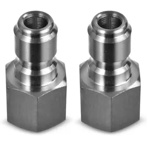Pressure Washer Quick Connect Fittings by ESSENTIAL WASHER, Stainless Steel 3/8 Inch Female NPT Pressure Washer Plug - Set of 2, Works with Most Stainless Steel or Brass Pressure Washer Couplers