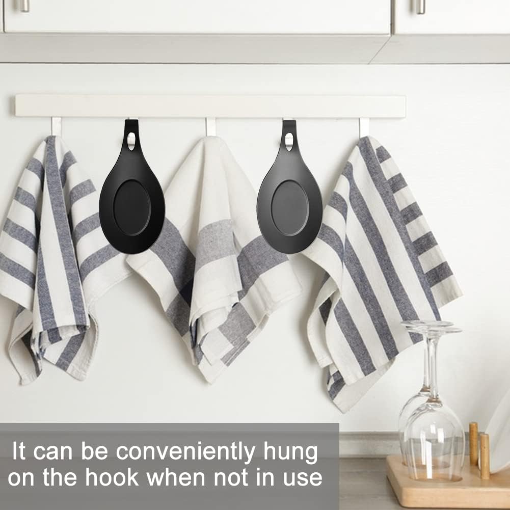 3 Pack Silicone Spoon Rest for Stove Top, Heat Resistant Kitchen Utensil Rest, Sturdy Silicone Spoon Holder for Kitchen Utensils Spatula,Tongs,Ladles(multi)