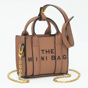 Light Brown THE MINI BAG Faux Leather Bag Charm / Mini Bag / Crossbody Bag