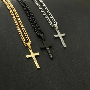 Personalized Cross Necklace, Boys Cross Necklace, Men's Cross Necklace, Baptism Gift for Kids