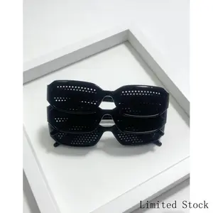 Modern Bifocals Style Pinhole Eyeglasses – Reduce Fatigue, No Prescription Neededblack pinhole glasses, unisex, minimalist, lightweight, trendy