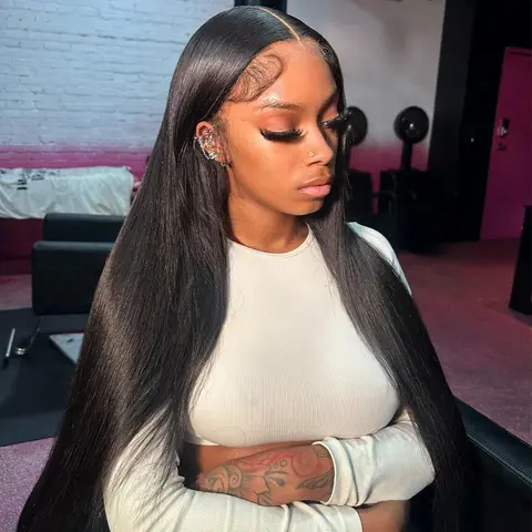 Bling Hair 180 Density Straight Lace Front Wigs Human Hair 13x6 HD Lace 13x4 Transparent Frontal Wigs Pre Plucked For Black Women