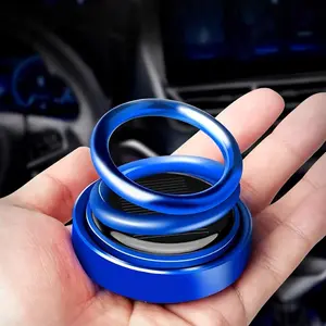 car bracket 3pcs-Foubeak Cool Solar Double Ring Hanging Car Perfume Solar Rotating Double Ring Hanging Car Aromatherapy Ornaments Can Be Installed With Solar Creative Car Perfume Creative Car Perfume Ornaments Three-Pack
