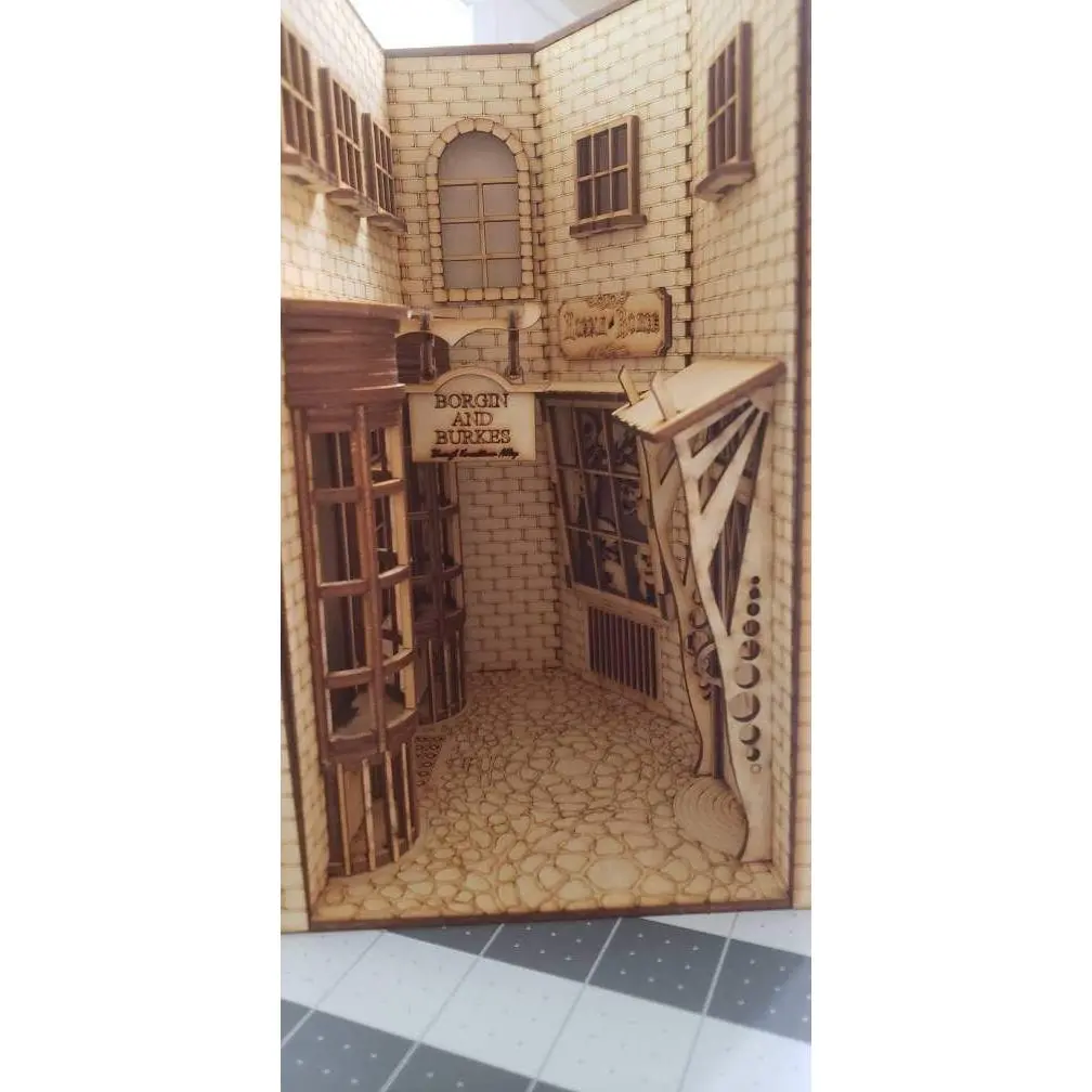 Alley Book Nook -  DIY Kit Book Nook Shelf Insert - Book End - Diorama