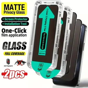 2 Pack Matte Privacy Screen Protector for iPhone 17 Pro Max 17 Air 16 15 14 13 12 11 Xsmax, Full Coverage Anti-Spy Protection Protective Tempered Glass Accessories