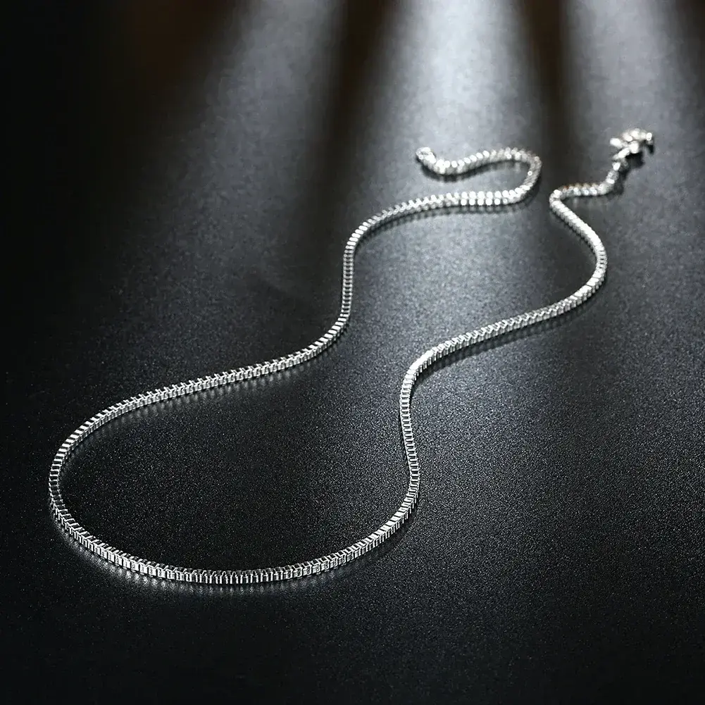 New fashion 1.5MM Box chain 925 Sterling Silver luxury Necklace 16/18/20/22/24 inches For Women man Jewelry wedding accessories