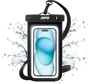 Universal Waterproof Phone Case for iPhone & Samsung Galaxy Devices up to 7" with Clear Window, IPX8 Certified Dry Bag, Black