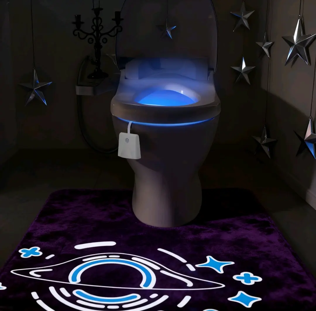 Toilet Projection Night Light, Motion Sensor LED Toilet Light, Color Changing Glow Bathroom Light, Funny Gadget for Home & Guests