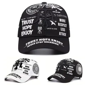 High Quality Letter Knife Embroidery Graffiti Men's Baseball Cap Fashion Curved Brim Adjustable Outdoor Couple Sun Hat