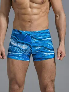 Men's One-Piece Tight-Fitting Briefs High Elastic Comfort Drawstring Swimwear Sportswear, Men's Swimming Trunks, All-Season Wear