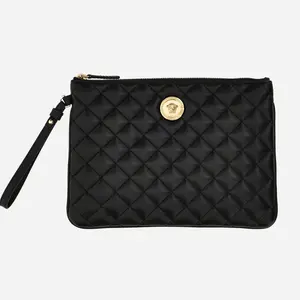 Pre-owned VERSACE FINAL SALE Clutches & Wristlets BRAND NEW Icon Pouch In Quilted Lambskin